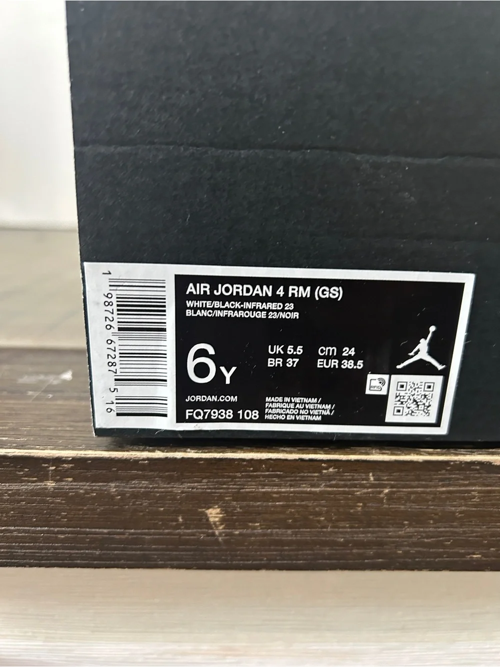 Jordan 4 RM ‘White Light Smoke Grey Black’ ‘GS